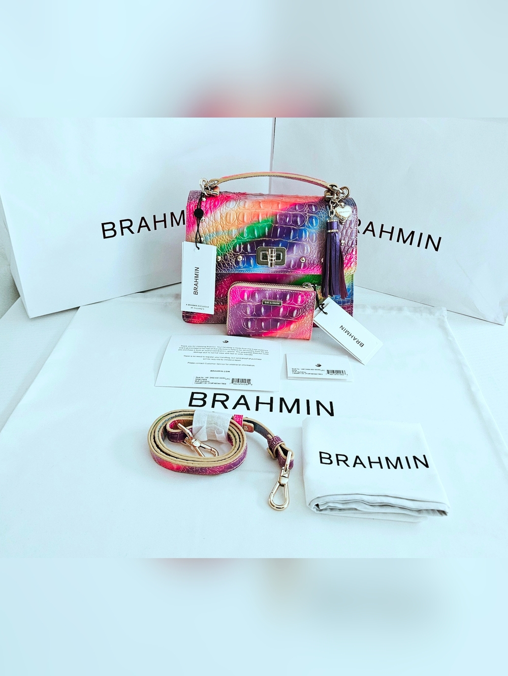 NWT Brahmin GUMDROP Small Hallie w/ Anita Wallet